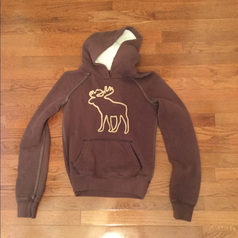 LADIES ABERCROMBIE BROWN MEDIUM SWEATSHIRT HOODED - Picture 1 of 3